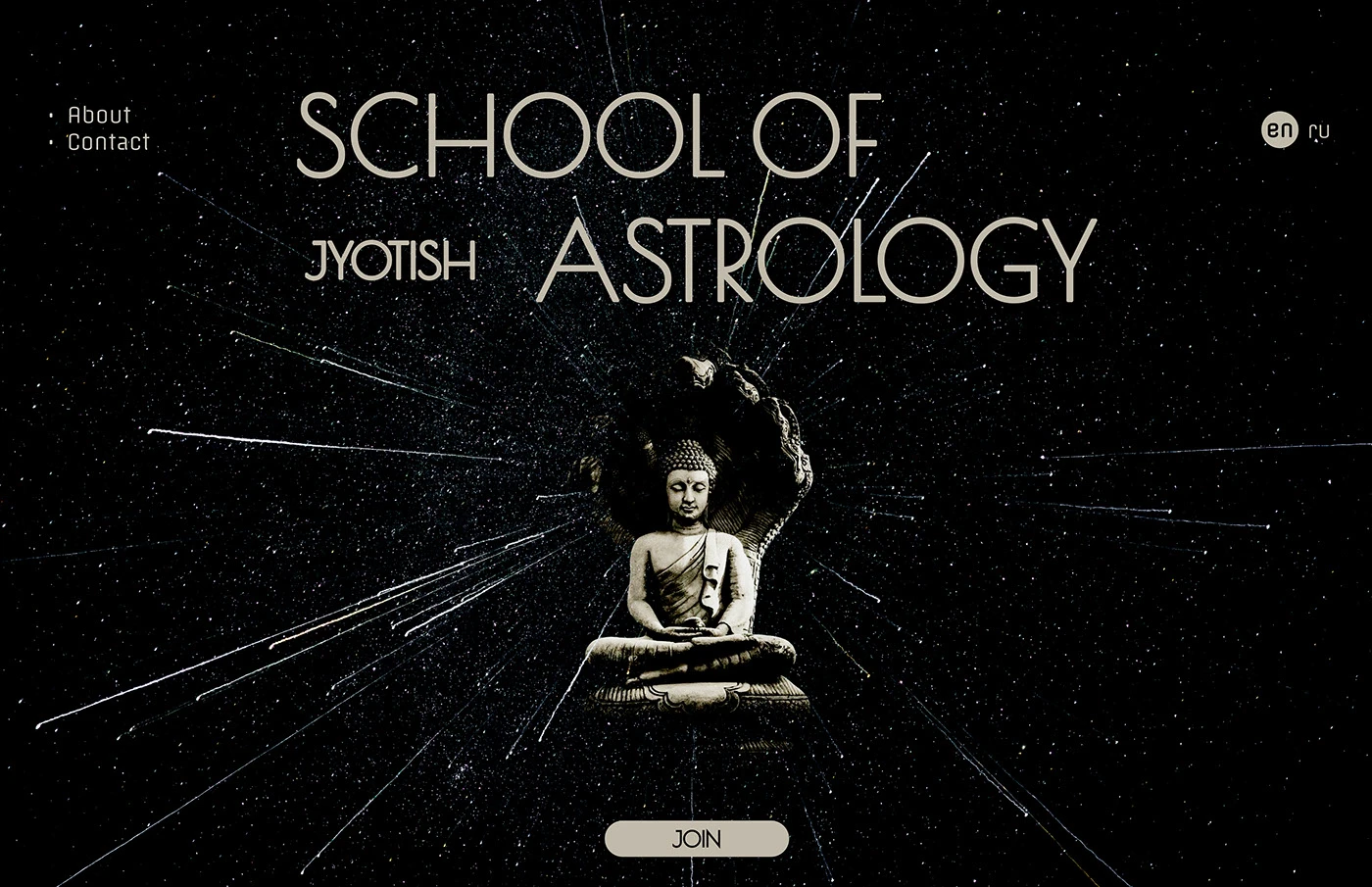 The home screen of the astrology school site
