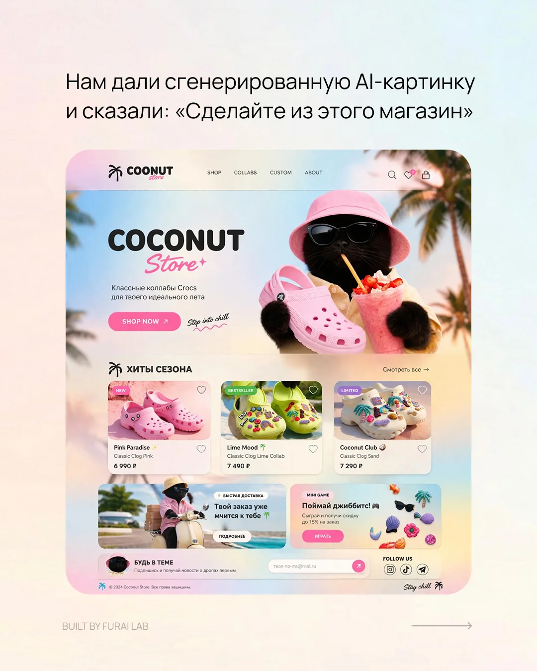 Kokoc Store case slide: the AI-generated image we were given